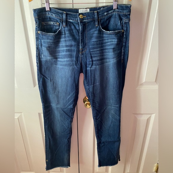 Frame Denim Le Boy Burnette Wash Distressed Boyfriend Jeans SZ 32 - Picture 1 of 12